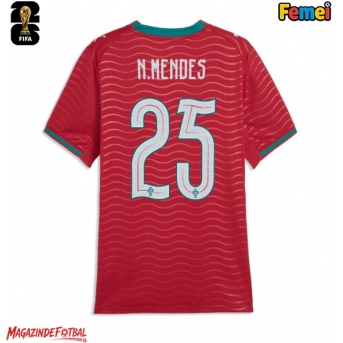 Portugalia Nuno Mendes #25 Echipament de Fotbal Replică Mondial 2026 Femei Acasa